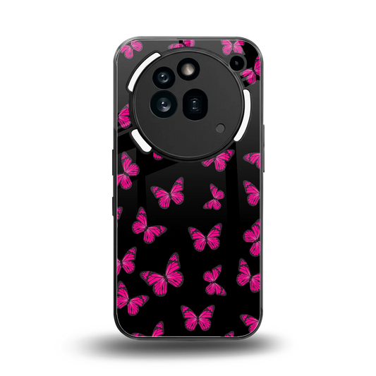 Butterfly Burst Black back phone cover | glass case for nothing phone 3a pro