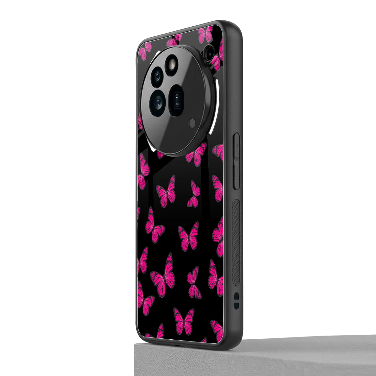 Butterfly Burst Black nothing phone 3a pro mobile cover | shockproof glass phone case