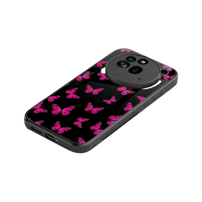 Butterfly Burst Black stylish phone case for nothing phone 3a pro | glossy glass and slim fit