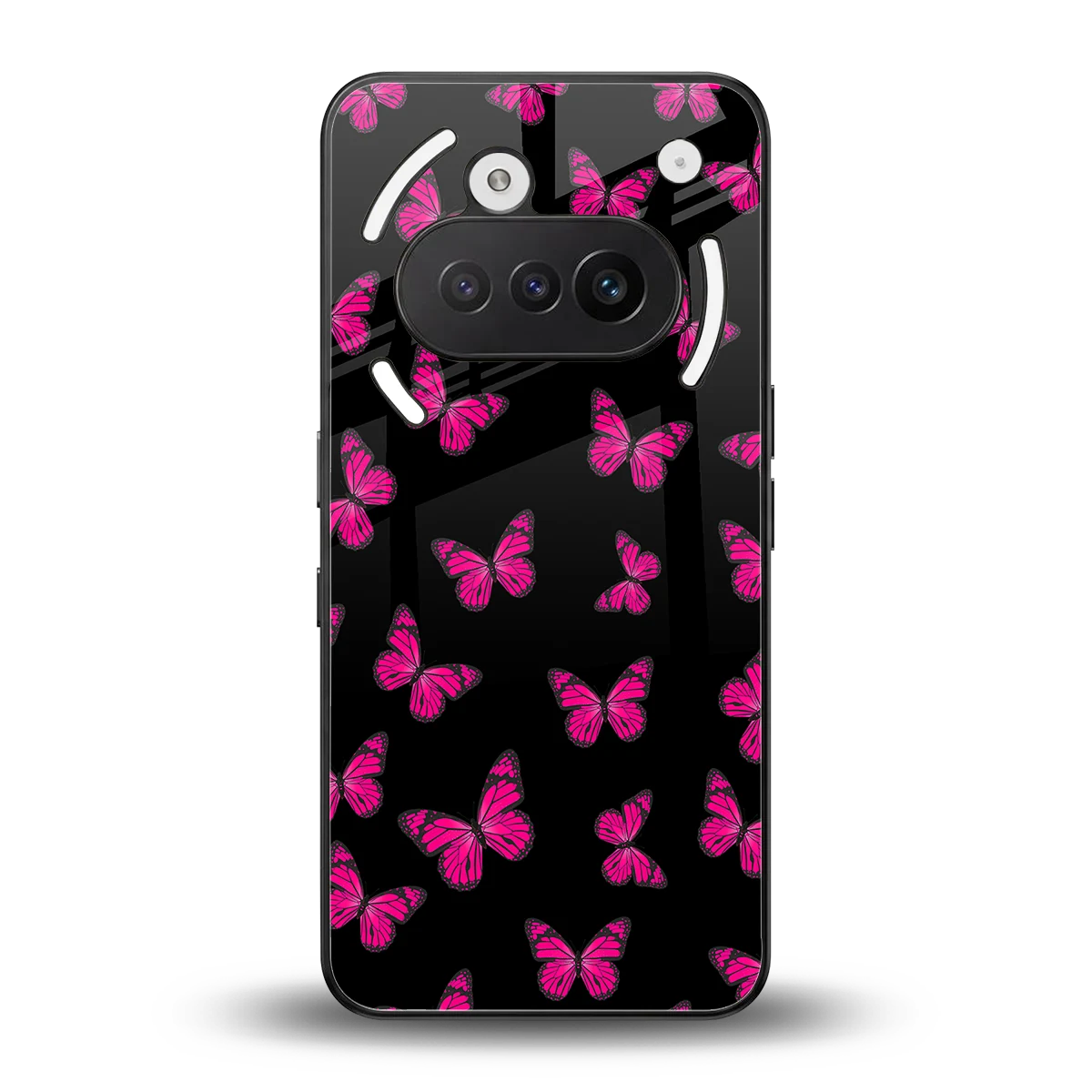 Butterfly Burst Black back phone cover | glass case for nothing phone 3a