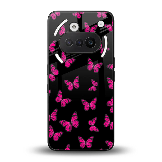 Butterfly Burst Black back phone cover | glass case for nothing phone 3a