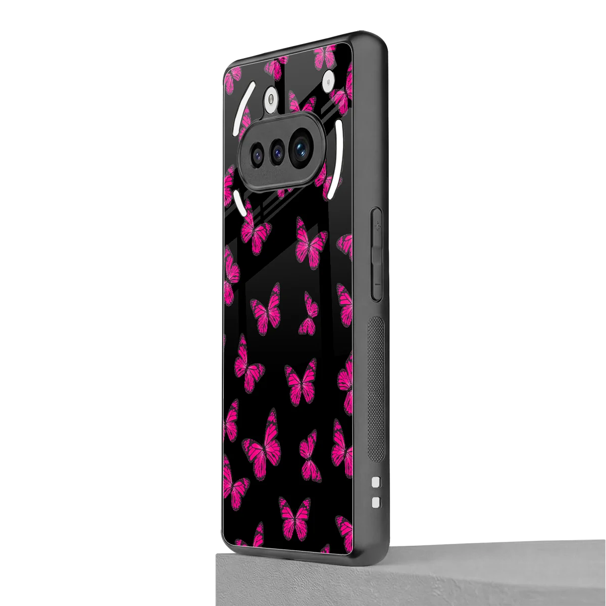 Butterfly Burst Black nothing phone 3a mobile cover | shockproof glass phone case