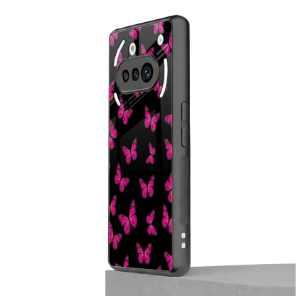 Butterfly Burst Black nothing phone 3a mobile cover | shockproof glass phone case