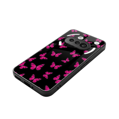 Butterfly Burst Black stylish phone case for nothing phone 3a | glossy glass and slim fit