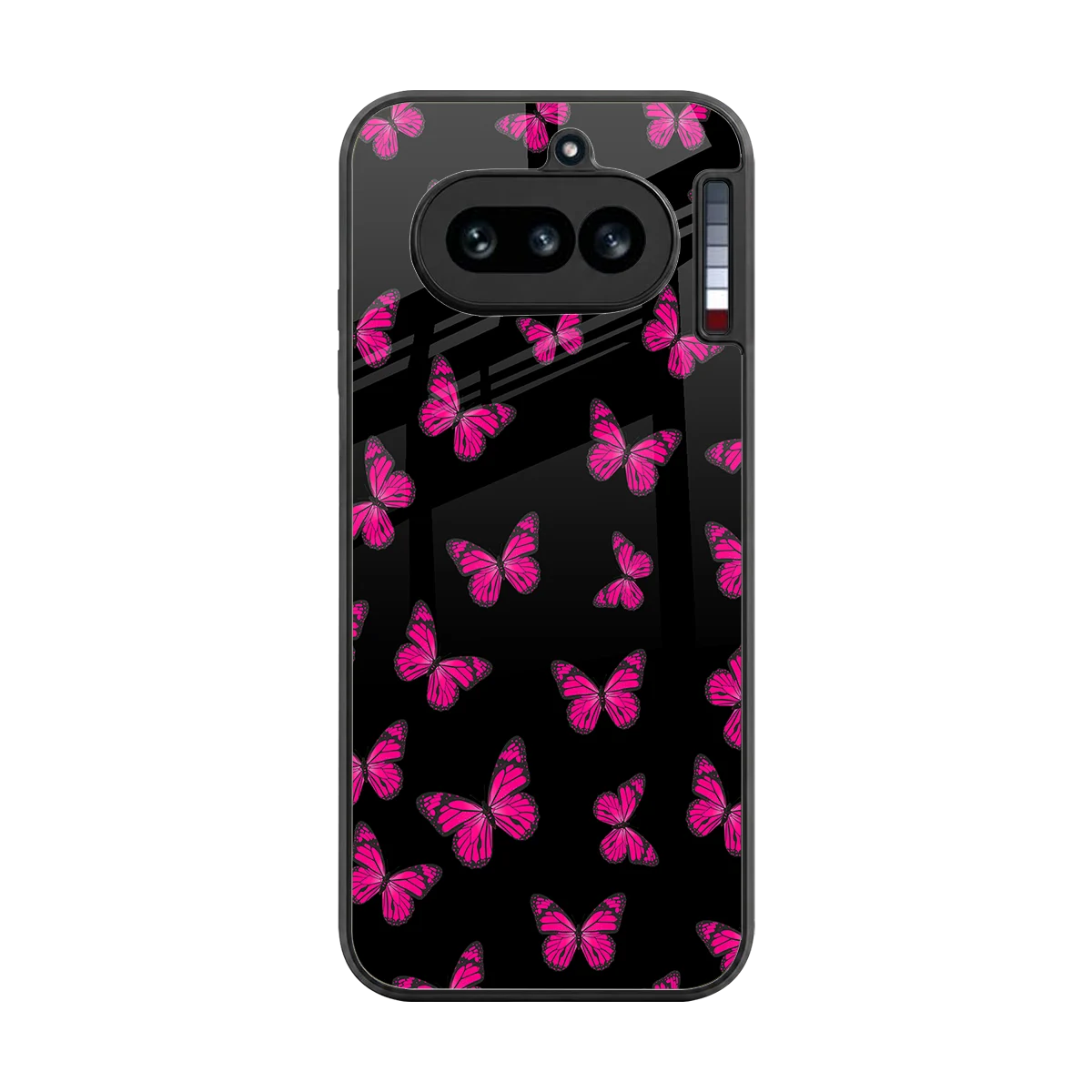 Butterfly Burst Black back phone cover | glass case for nothing phone 4a
