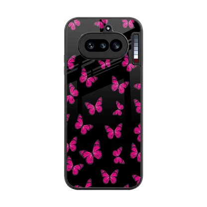 Butterfly Burst Black back phone cover | glass case for nothing phone 4a