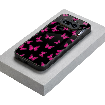 Butterfly Burst Black stylish phone case for nothing phone 4a | glossy glass and slim fit