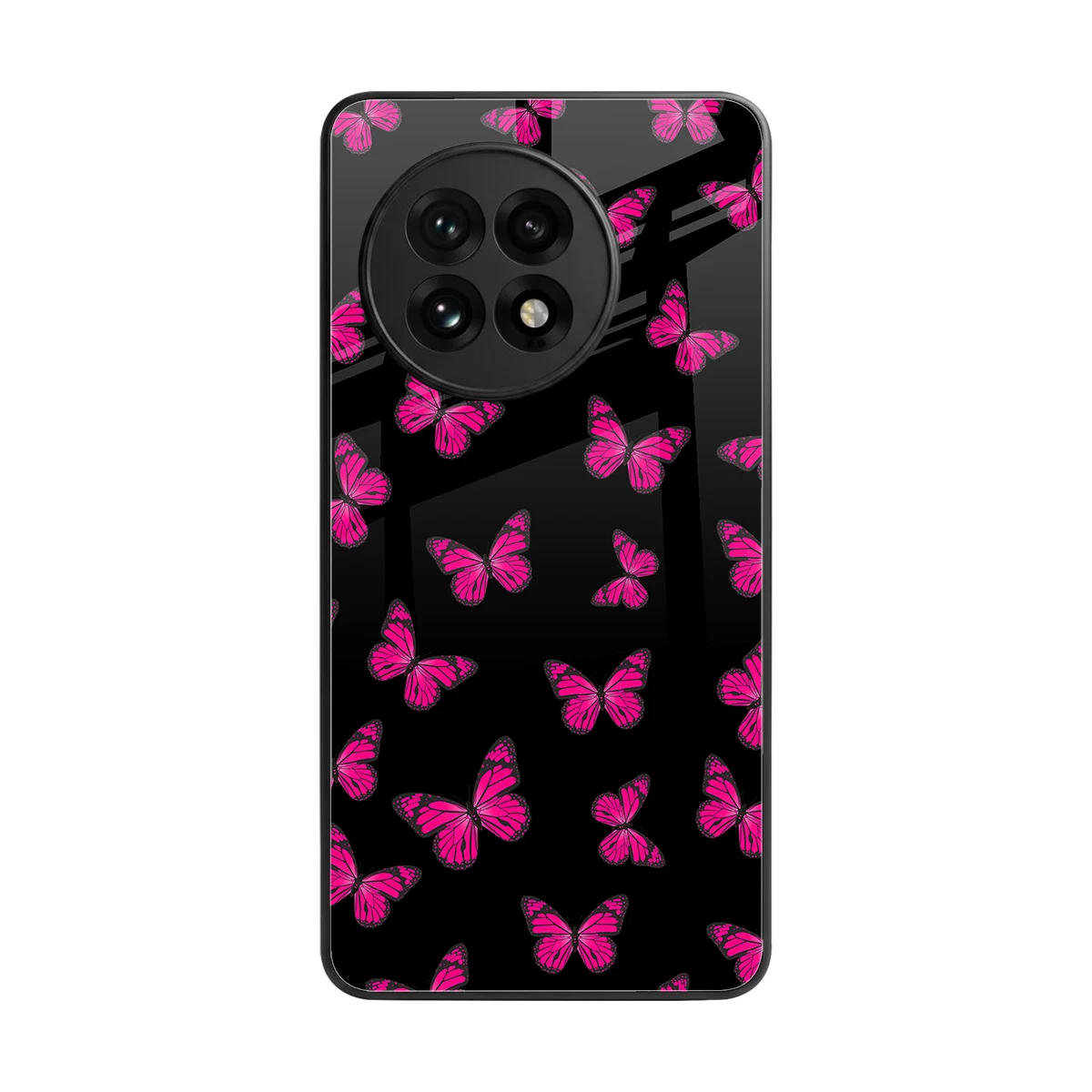 Butterfly Burst Black back phone cover | glass case for oneplus 13r