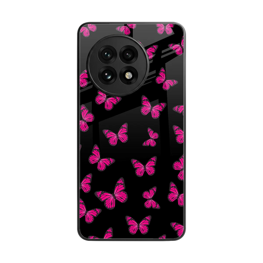 Butterfly Burst Black back phone cover | glass case for oneplus 13r