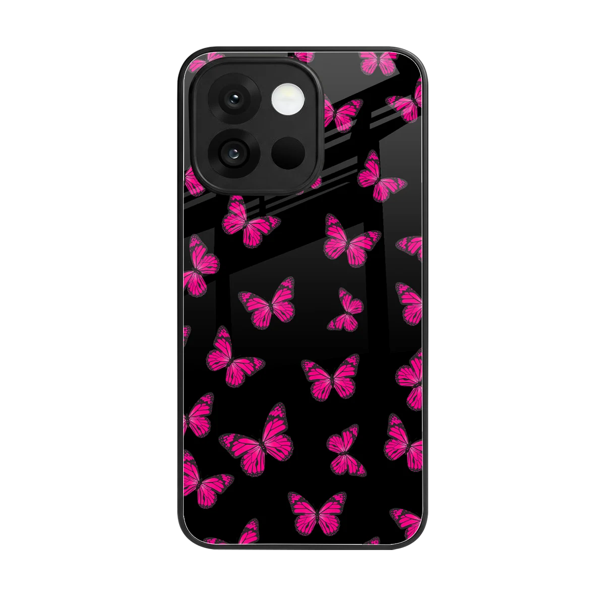 Butterfly Burst Black back phone cover | glass case for oneplus 13s