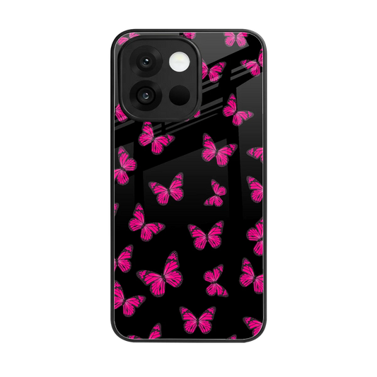 Butterfly Burst Black back phone cover | glass case for oneplus 13s
