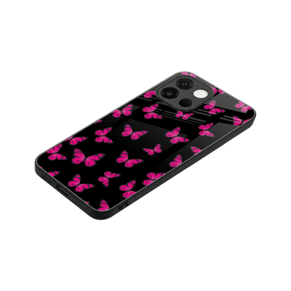 Butterfly Burst Black stylish phone case for oneplus 13s | glossy glass and slim fit