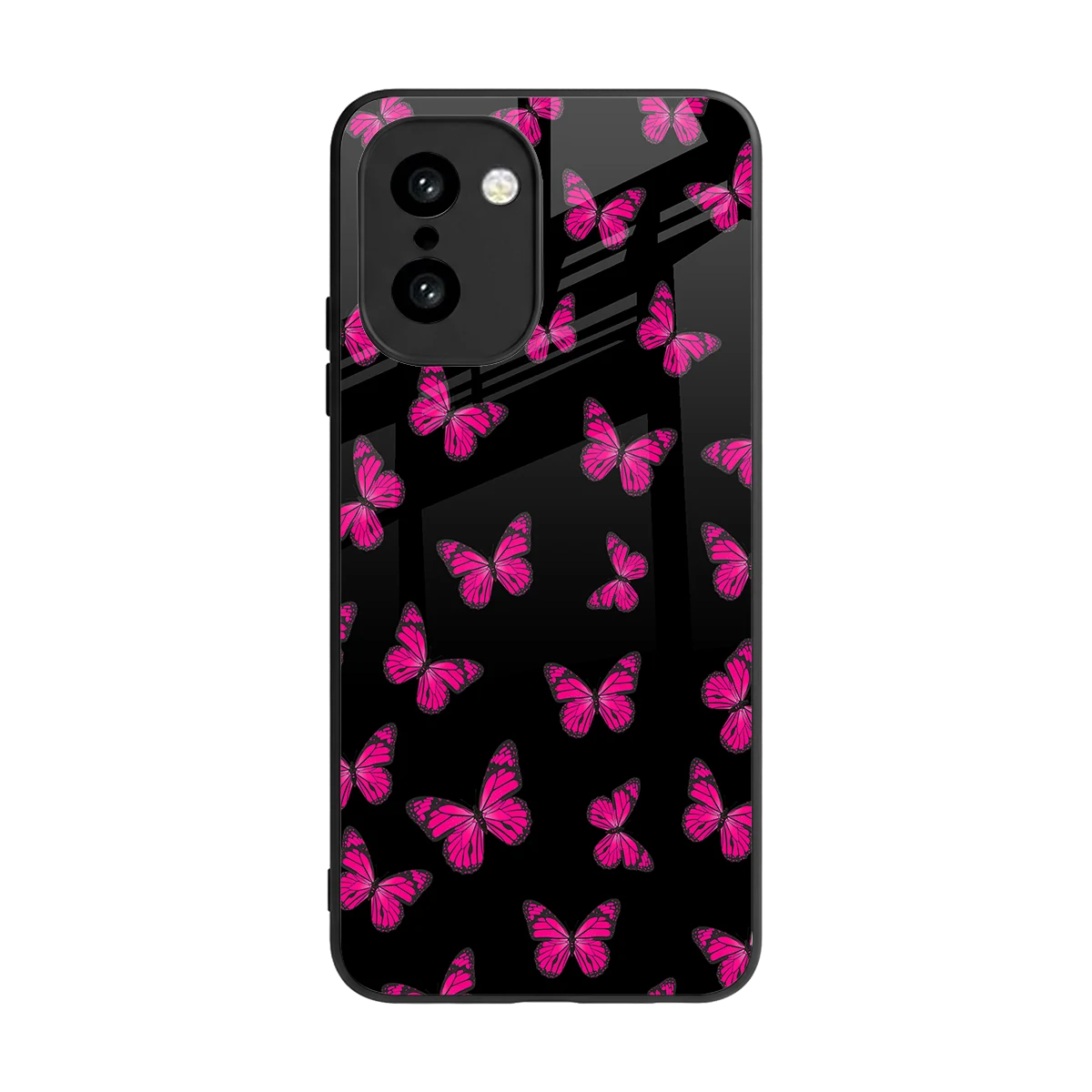 Butterfly Burst Black back phone cover | glass case for oneplus 15r