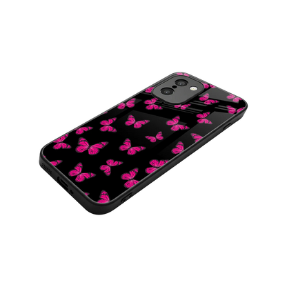 Butterfly Burst Black stylish phone case for oneplus 15r | glossy glass and slim fit