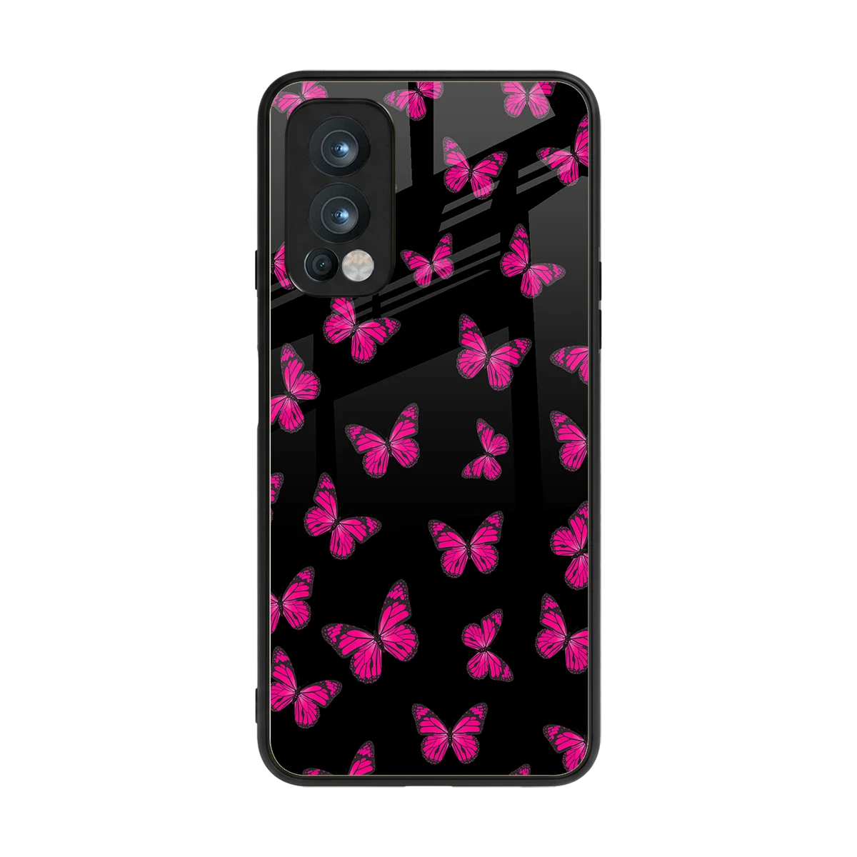 Butterfly Burst Black back phone cover | glass case for oneplus nord 2