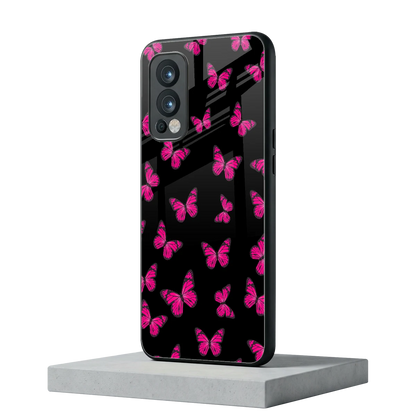 Butterfly Burst Black oneplus nord 2 mobile cover | shockproof glass phone case