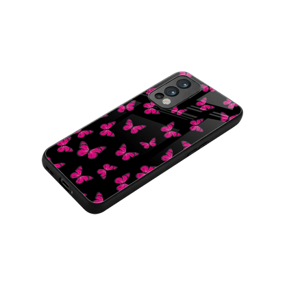 Butterfly Burst Black stylish phone case for oneplus nord 2 | glossy glass and slim fit