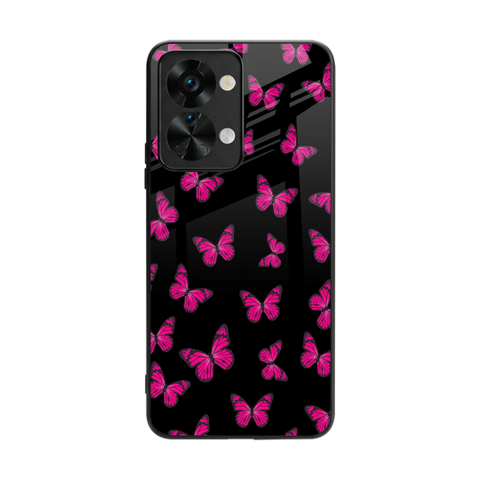 Butterfly Burst Black back phone cover | glass case for oneplus nord 2t