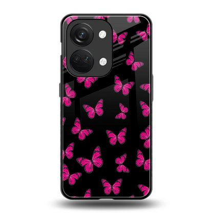 Butterfly Burst Black back phone cover | glass case for oneplus nord 3