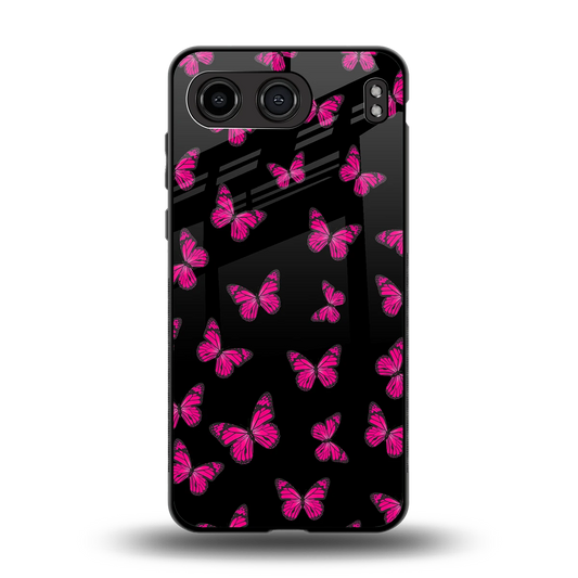 Butterfly Burst Black back phone cover | glass case for oneplus nord 4
