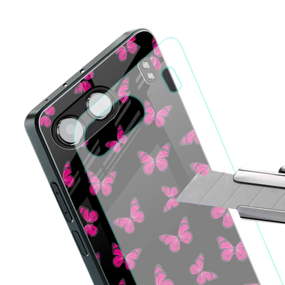 Butterfly Burst Black stylish phone case for oneplus nord 4 | glossy glass and slim fit