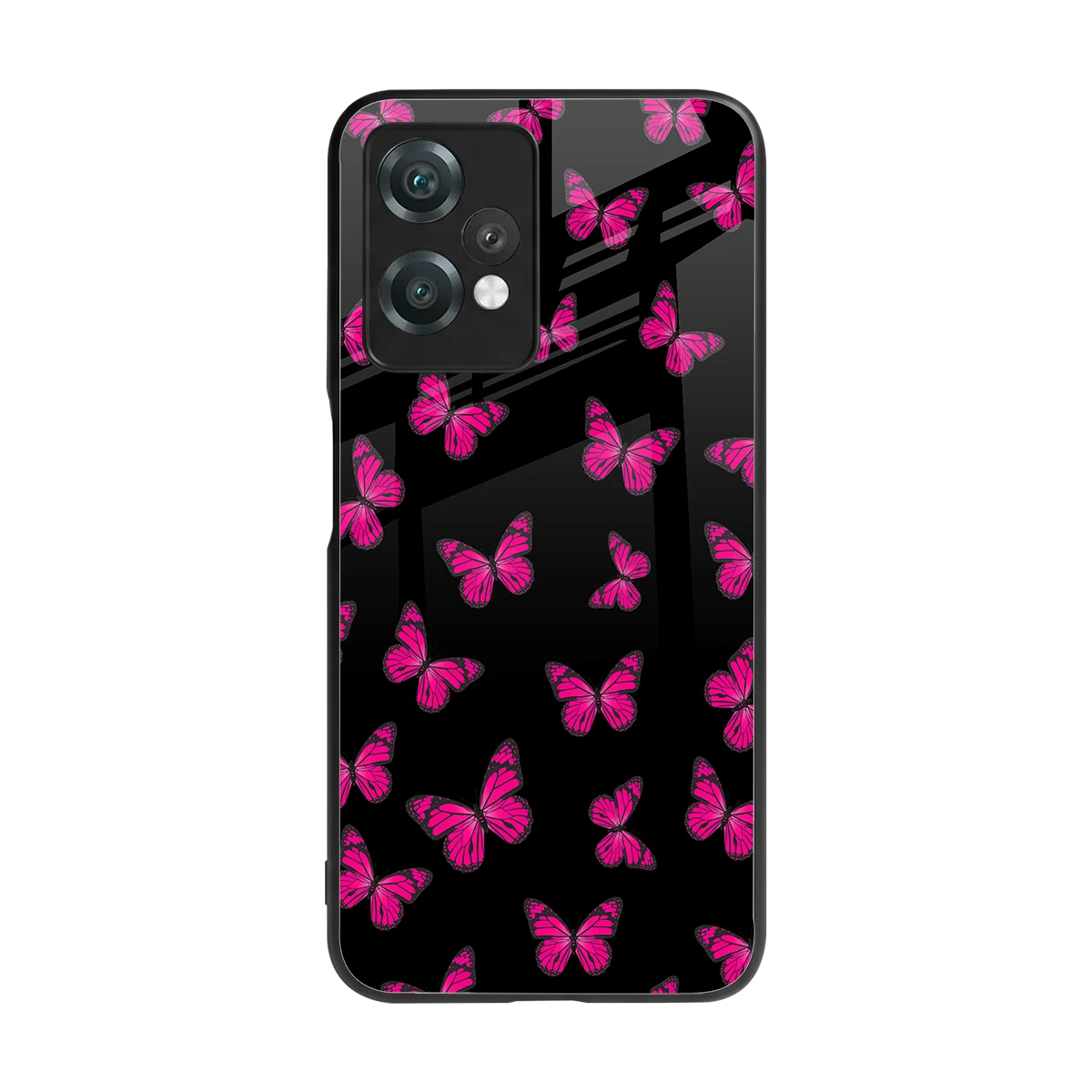 Butterfly Burst Black back phone cover | glass case for oneplus nord ce 2 lite