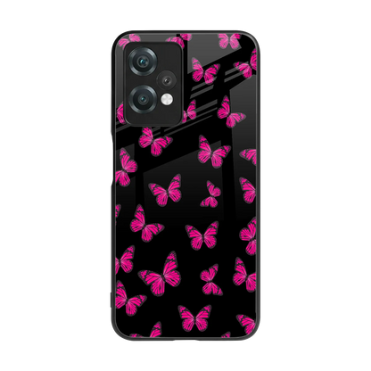 Butterfly Burst Black back phone cover | glass case for oneplus nord ce 2 lite