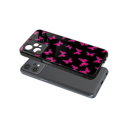 Butterfly Burst Black sleek oneplus nord ce 2 lite cover with tempered glass back and TPU edges
