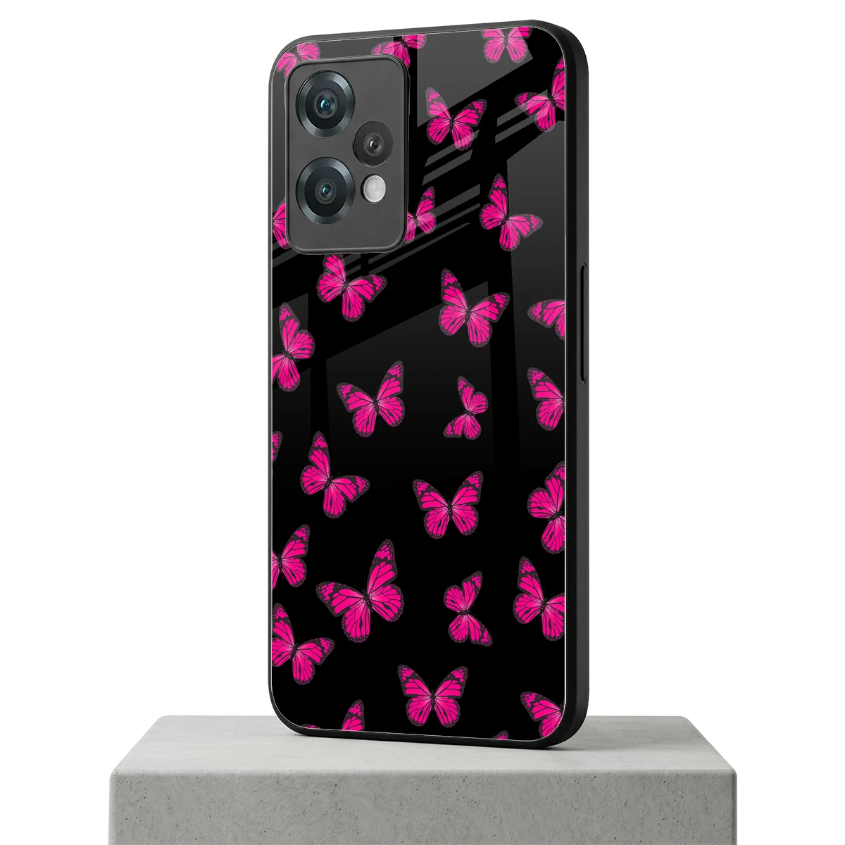 Butterfly Burst Black oneplus nord ce 2 lite mobile cover | shockproof glass phone case