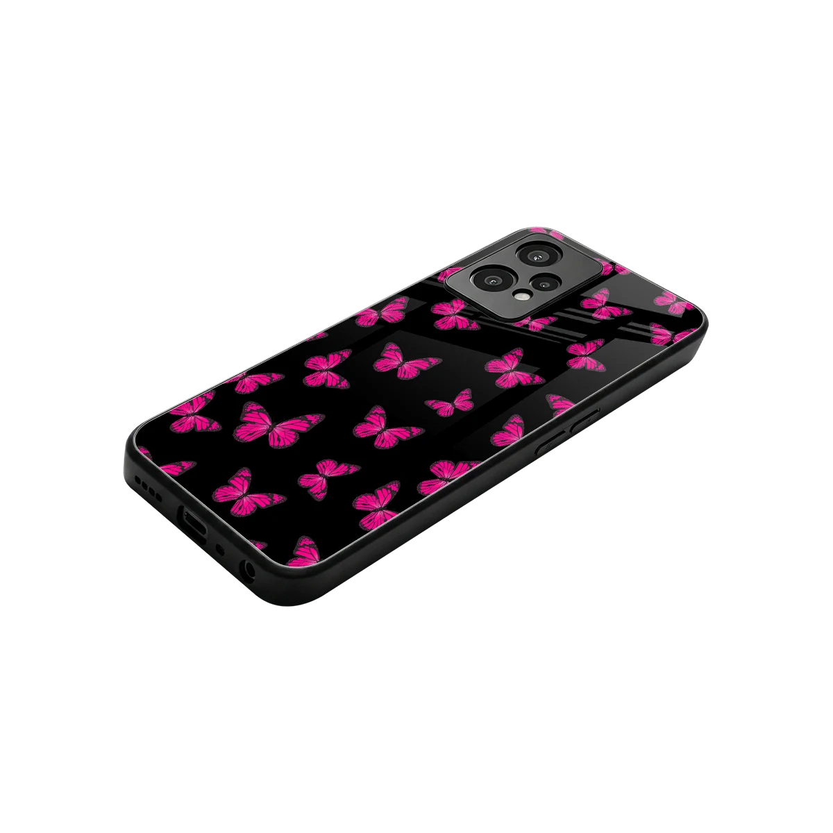 Butterfly Burst Black stylish phone case for oneplus nord ce 2 lite | glossy glass and slim fit