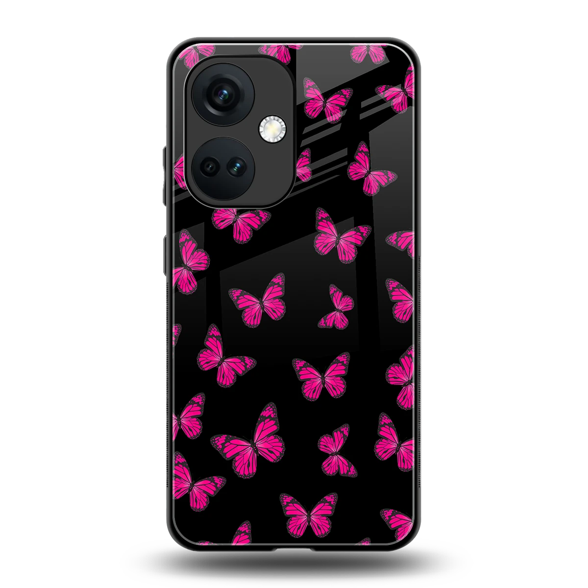 Butterfly Burst Black back phone cover | glass case for oneplus nord ce 3