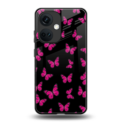 Butterfly Burst Black back phone cover | glass case for oneplus nord ce 3