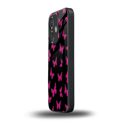 Butterfly Burst Black oneplus nord ce 3 mobile cover | shockproof glass phone case