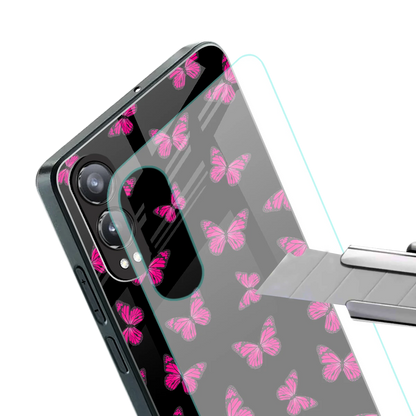 Butterfly Burst Black stylish phone case for oneplus nord ce 4 lite | glossy glass and slim fit