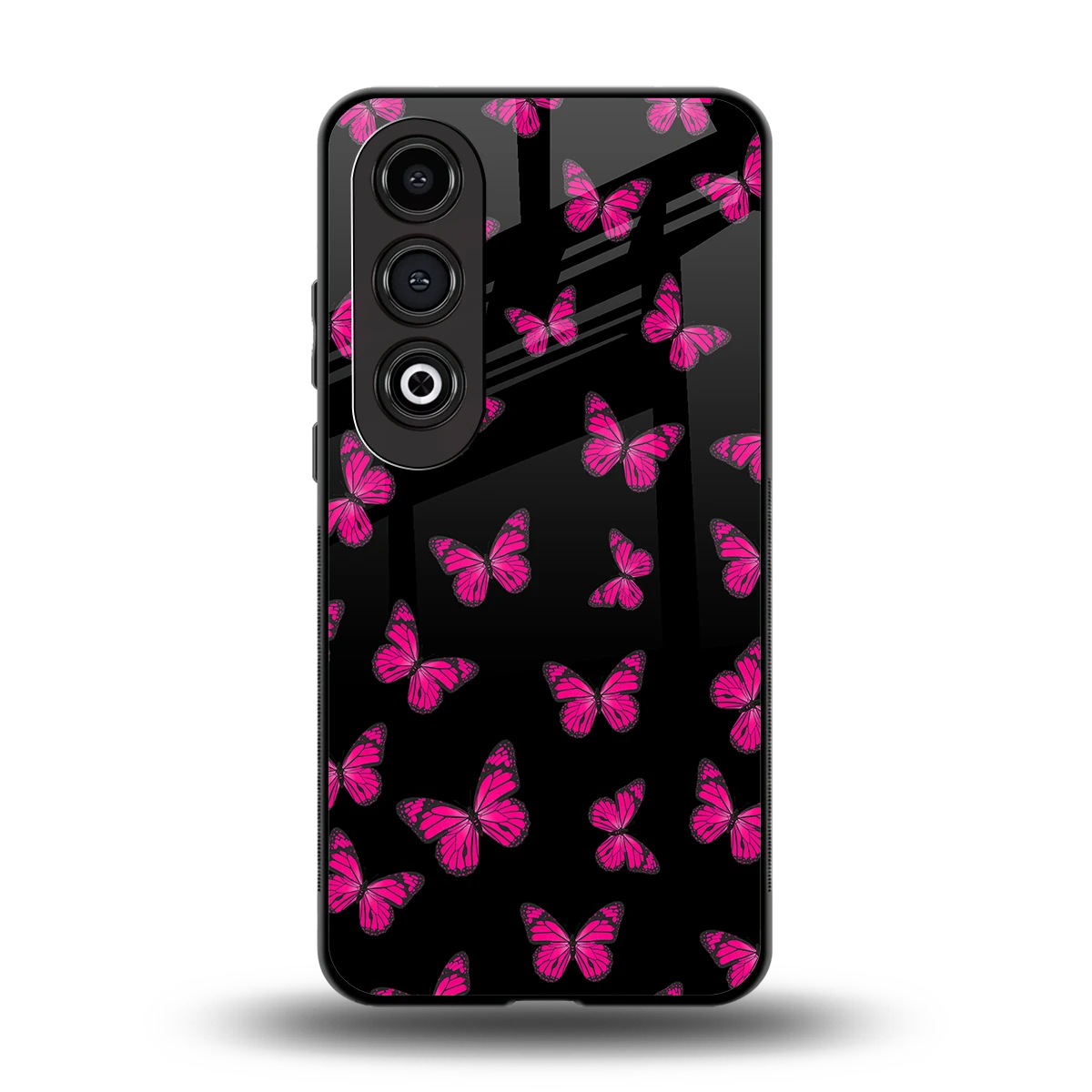 Butterfly Burst Black back phone cover | glass case for oneplus nord ce 4