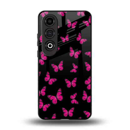 Butterfly Burst Black back phone cover | glass case for oneplus nord ce 4