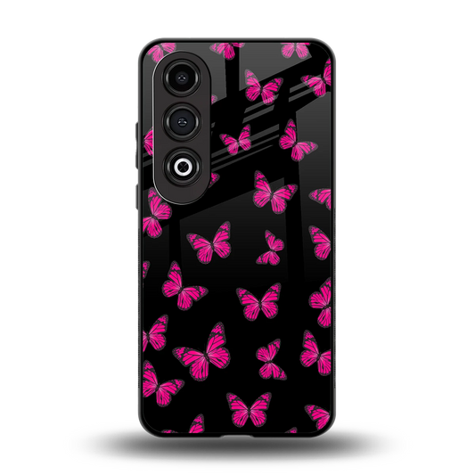 Butterfly Burst Black back phone cover | glass case for oneplus nord ce 4