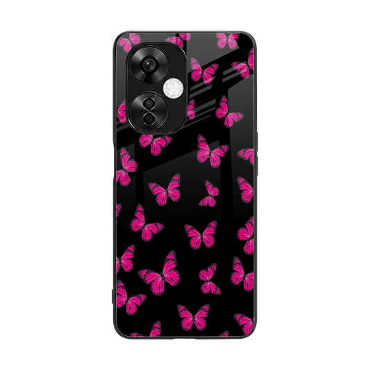 Butterfly Burst Black back phone cover | glass case for oneplus nord ce 3 lite