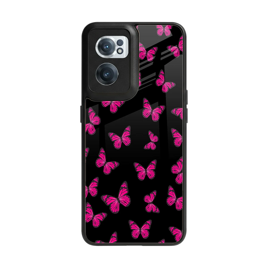 Butterfly Burst Black back phone cover | glass case for oneplus nord ce 2