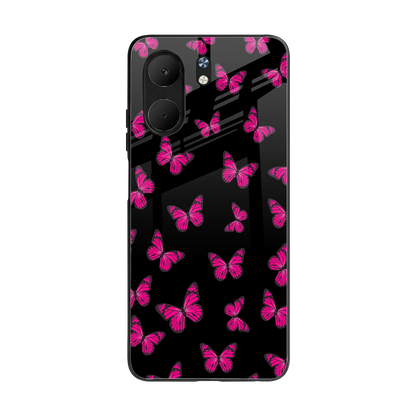 Butterfly Burst Black back phone cover | glass case for oppo a5x 5g