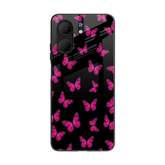 Butterfly Burst Black back phone cover | glass case for oppo a5x 5g