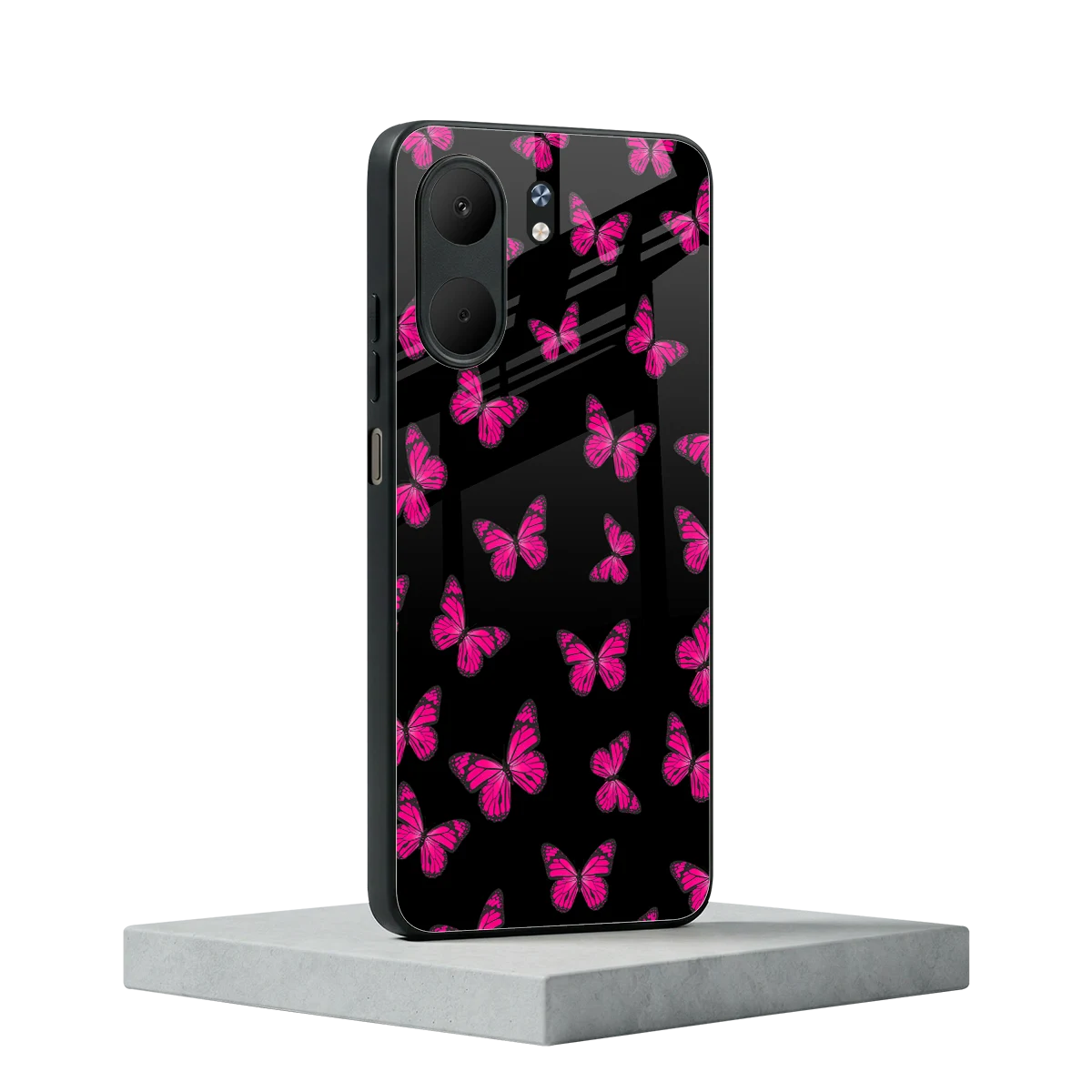 Butterfly Burst Black oppo a5x 5g mobile cover | shockproof glass phone case