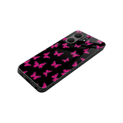 Butterfly Burst Black stylish phone case for oppo a5x 5g | glossy glass and slim fit