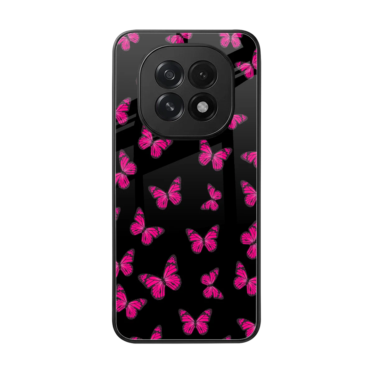Butterfly Burst Black back phone cover | glass case for oppo f29 5g