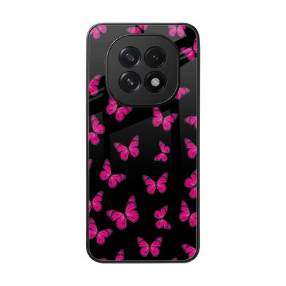 Butterfly Burst Black back phone cover | glass case for oppo f29 5g