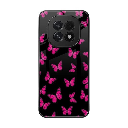 Butterfly Burst Black back phone cover | glass case for oppo f29 5g