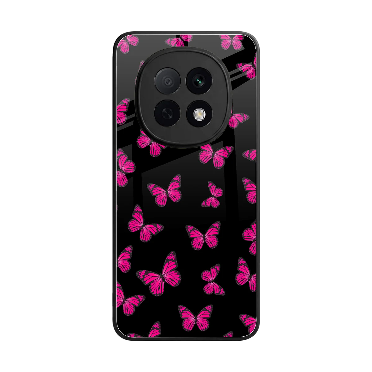Butterfly Burst Black back phone cover | glass case for oppo f29 pro 5g
