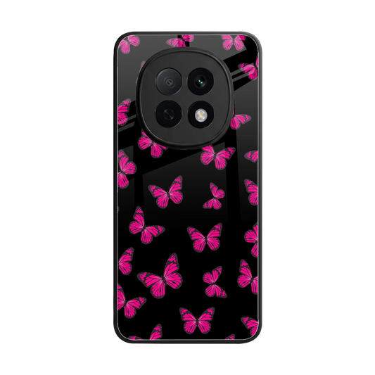 Butterfly Burst Black back phone cover | glass case for oppo f29 pro 5g