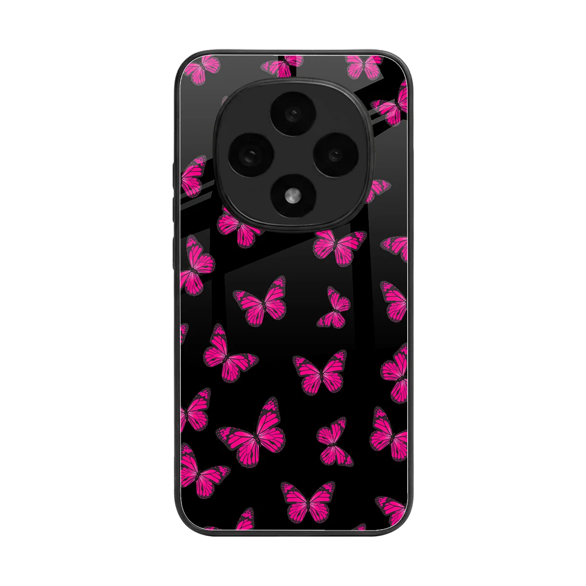 Butterfly Burst Black back phone cover | glass case for oppo f31 pro 5g