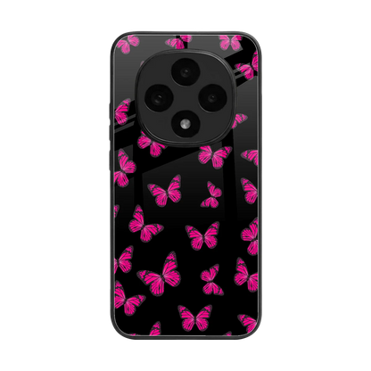 Butterfly Burst Black back phone cover | glass case for oppo f31 pro 5g